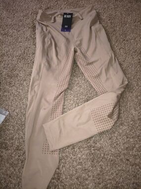 Beige Full-Length Grip Equestrian Leggings
